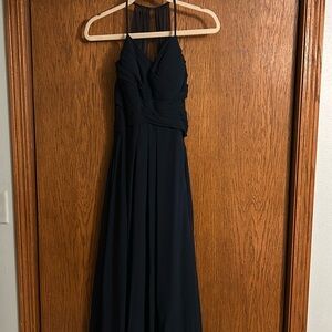 Wedding/prom gown worn 1x navy blue sewn in padded cup